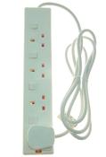 PowerMaster 4 Gang 2 m 13 Amp Individually‑Switched Extension Lead - Ref 4555 image