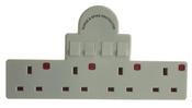 PowerMaster 4‑Way Direct Plug‑In Switched Surge‑Protected Adaptor - 13 A, 4 Gang (8544) image
