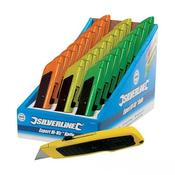 Silverline 868499 Expert Hi-Vis Knife - Heavy-Duty Utility Knife with Aluminium Body image