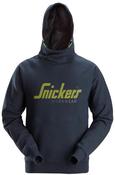 Snickers Logo Hoodie – Navy, Comfortable High-Collar Hoodie with Mesh-Lined Pockets - Large