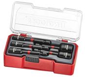 Teng Tools TJNS05 5-Piece Impact Nut Setter Set with Belt Clip - 1/4" Hex Drive image