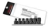 Toptul 1/2"Dr Star Impact Socket Rail Set 7pc | E10 to E24 Durable image