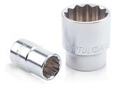 Toptul 1/2"Dr Socket Satin 12pt | Precision, Durable 12-Point Socket - 15mm