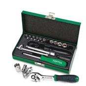 Toptul 17 Piece 1/4" Drive Metric Socket Set - QGCAD1702