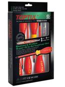 Toptul 6Pc VDE Insulated Screwdriver Set - Slotted &amp; Phillips with Voltage Tester image