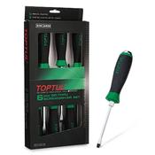 Toptul Go-Thru Screwdriver Set 6pce QGAAE0605 - Slotted &amp; Phillips Heavy-Duty Drivers