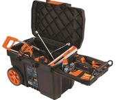 Truper 23" Plastic Tool Box with Wheels - Durable, Portable Tool Storage with Rolling Mobility image