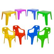 Kids Plastic Stackable Chair &amp; Table Bundle (4 Chairs/1 Table)