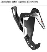 Vico Carbon Bottle Cage - Lightweight &amp; Durable | Italian-Made by Elite - Gloss Black/White
