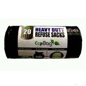 Ecobag Heavy Duty 20 Black Bin Bags 100 Litre
