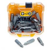 XTrade 25 Piece Screwdriver Bits PZ2 - S2 Steel, Precision-Machined with Storage Case