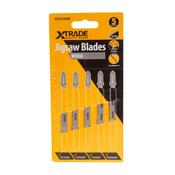 XTRADE JT101BR Jigsaw Blade Wood (5 Pack) - 100mm Reverse Cut CrV Blades for Splinter-Free Finishes image