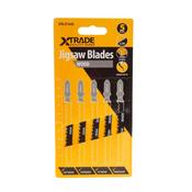 XTRADE JT144D Jigsaw Blade Wood (5 Pack) - 100mm CrV High-Speed Wood Cutting Blades image