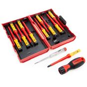 XTrade 13 Piece Interchangeable VDE Screwdriver Set - Insulated, Magnetic Tips, and Storage Case image