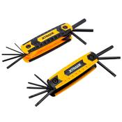 XTrade 2 Piece Folding Hex Key Set - Torx &amp; Metric, Compact and Durable for Versatile Fastening