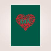 Grá (Love) Print - Forrest Green &amp; Red image