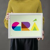 Grá - translates as "Love". Geometric Typography variant.