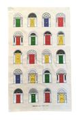 Irish Georgian Doors Tea Towel, Primary Colours