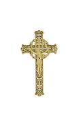 8 inch Plastic Filagree Crucifix Gold image