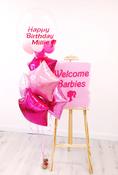 Barbie Inspired Sign &amp;amp; Easel Balloon Display image
