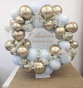 Dusty Blue &amp;amp; Gold Balloon Hoop