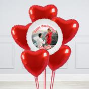 Red Hearts Photo Upload Balloon Bunch