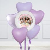 Lilac Heart Mix Photo Upload Balloon Bunch