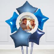 Blue Star Mix Photo Upload Balloon Bunch