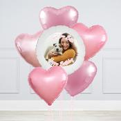 Pink Hearts Photo Upload Balloon Bunch image
