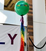 Giant Branded Balloon with pride coloured tassels