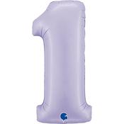 Inflated 40 inch Lilac Balloon Numbers image