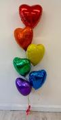 6 x Pride Colours - Foil Heart Bunch image