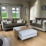 Oslo Bespoke Sofa &amp; Oak Waterfall Table Set - Connolly Furniture image
