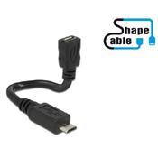 Delock Cable USB 2.0 Micro-B Male To USB 2.0 Micro-B Female OTG 0.15 m