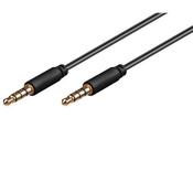 MicroConnect 3.5mm (4-pin, stereo) Minijack slim Extension Cable, 0.5m