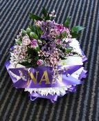 Purple /White Posy Pad ( 6 inch )