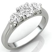 9ct White Gold 3 Stone Graduated Diamond Ring 50pts image
