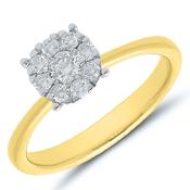 9ct Yellow Gold Cluster Diamond Ring 33pts image
