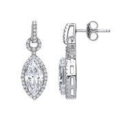 Sterling Silver Marquise Drop CZ Earring image