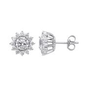 Sterling Silver Round Cluster Studs image