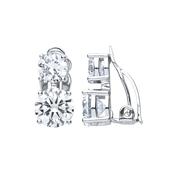 Sterling Silver CZ Clip-On Earrings image