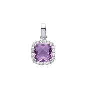 Sterling Silver Amethyst And CZ Pendant image