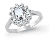Sterling Silver CZ Cluster Ring image