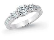 Sterling Silver 3 Stone CZ Ring image
