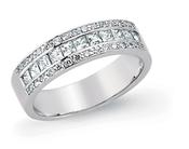 Sterling Silver CZ 3 Row Dress Ring image