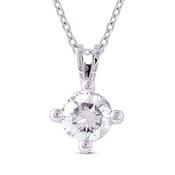 9ct White Gold Diamond 4 Claw Diamond Pendant 30pts image