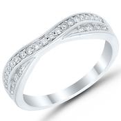 9ct White Gold Double Wishbone Diamond Ring 23pts image