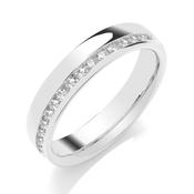 Gold Channel Set Off Centre Diamond Ring 25pts image