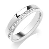 Gold Channel Set Off Centre Diamond Ring  50pts image