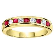 9ct Yellow Gold Ruby And Diamond Ring 27pts image